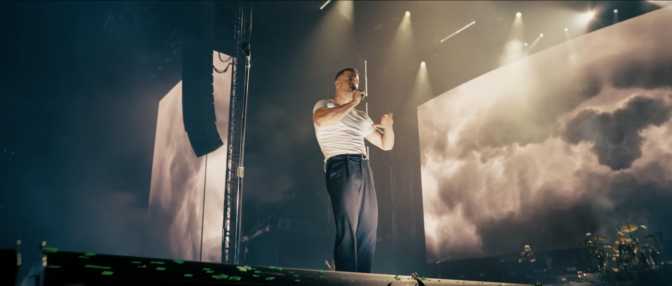 "Dan Reynolds, the frontman of Imagine Dragons, performing in Las Vegas